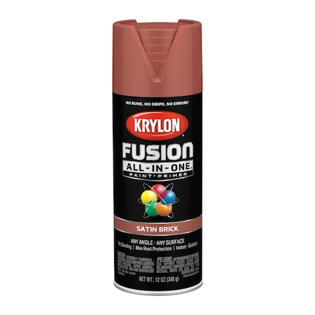 Krylon Spray Paint, Brick, Satin, 12 oz 2733